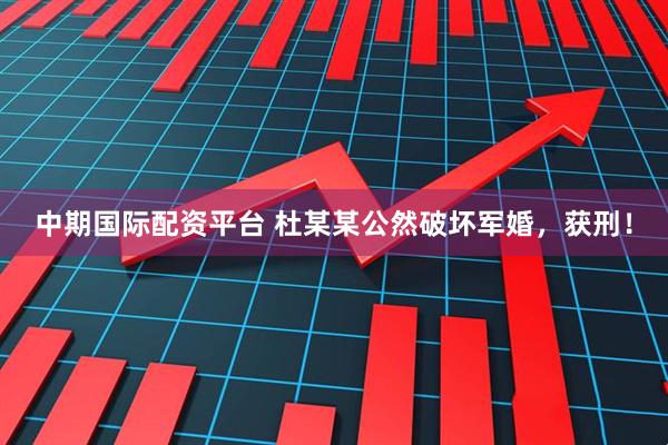 中期国际配资平台 杜某某公然破坏军婚，获刑！
