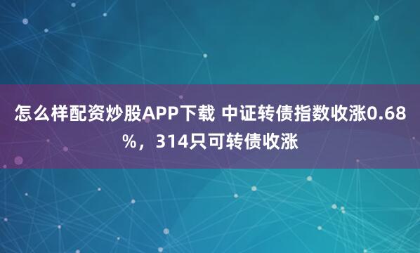 怎么样配资炒股APP下载 中证转债指数收涨0.68%，314只可转债收涨