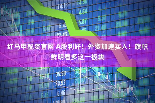 红马甲配资官网 A股利好！外资加速买入！旗帜鲜明看多这一板块